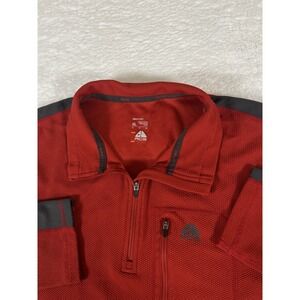 Nike ACG Red Gray Colorblock Waffle Knit Quarter Zip Pullover‎ Shirt Men's XL
